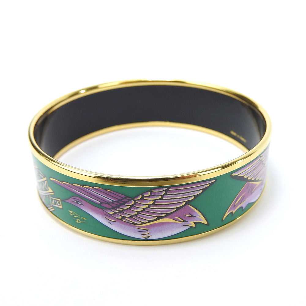 HERMES bracelet Metal, Enamel green Emilel GM Women Used