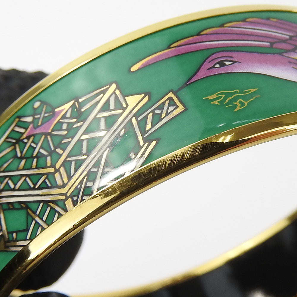 HERMES bracelet Metal, Enamel green Emilel GM Women Used