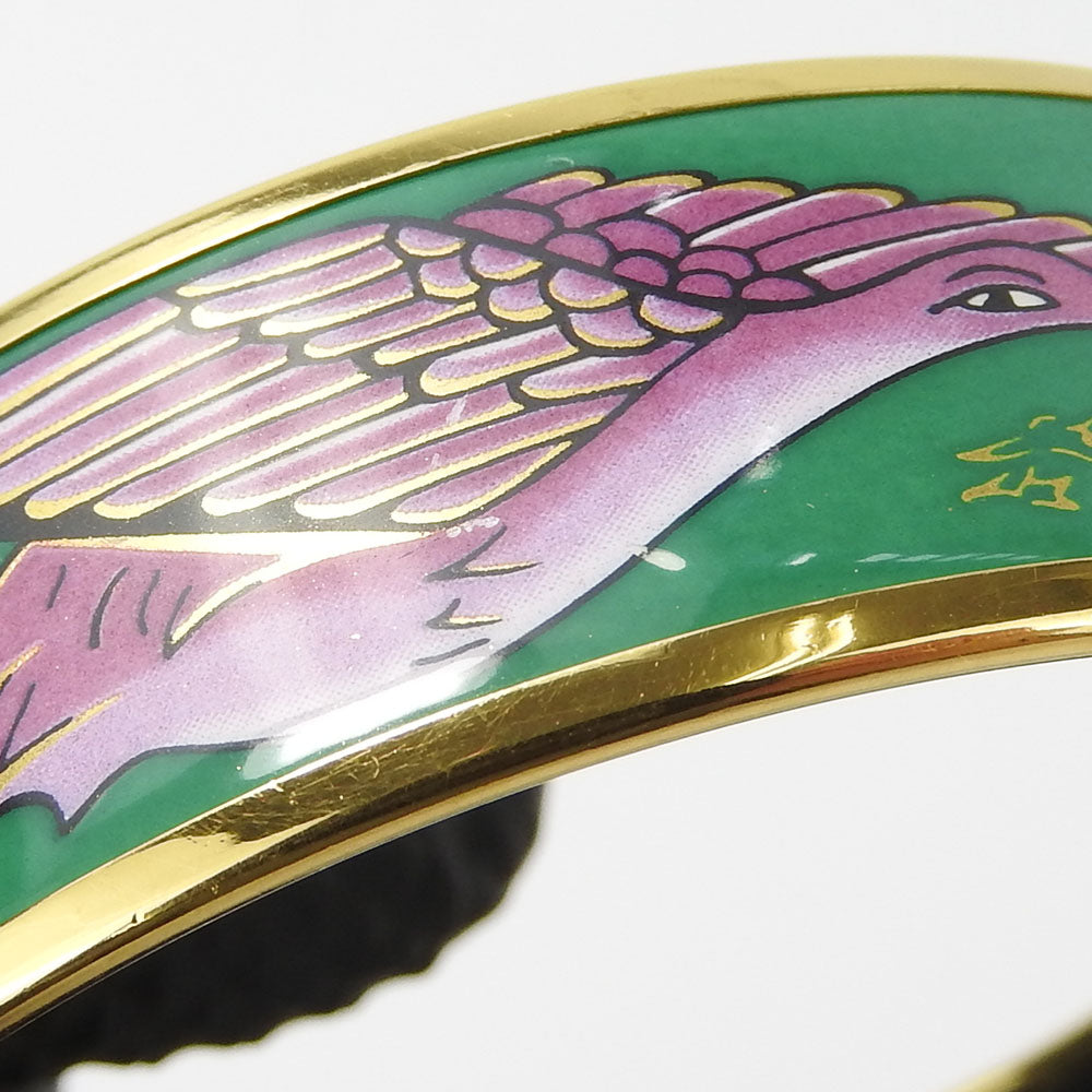 HERMES bracelet Metal, Enamel green Emilel GM Women Used