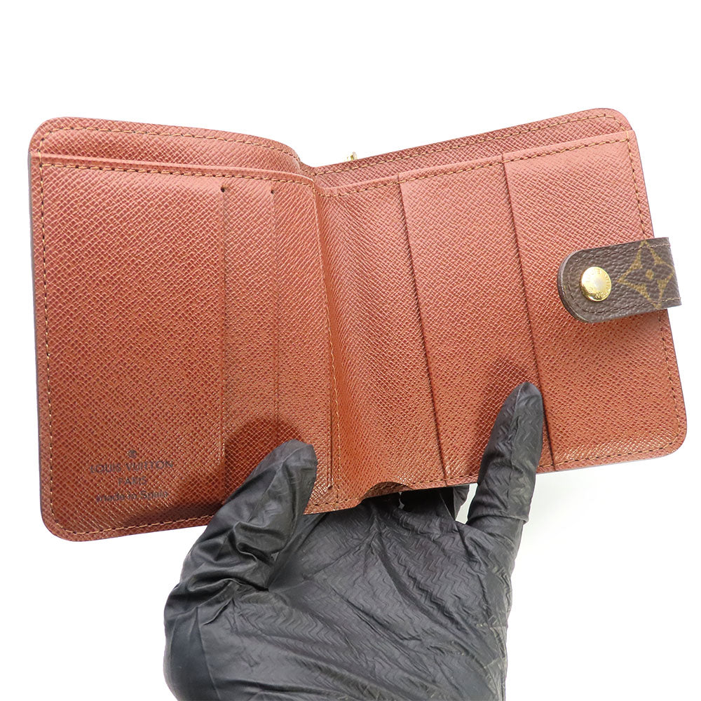 LOUIS VUITTON Bifold Wallet M61667 Monogram Brown Compact zip Women Used