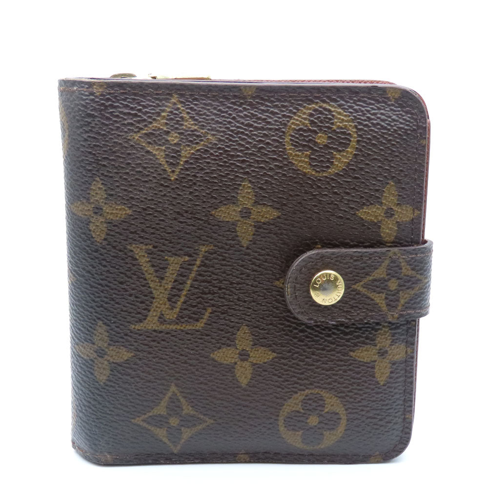 LOUIS VUITTON Bifold Wallet M61667 Monogram Brown Compact zip Women Used