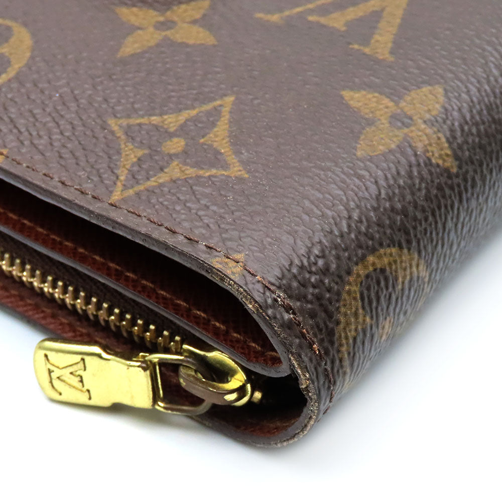LOUIS VUITTON Bifold Wallet M61667 Monogram Brown Compact zip Women Used