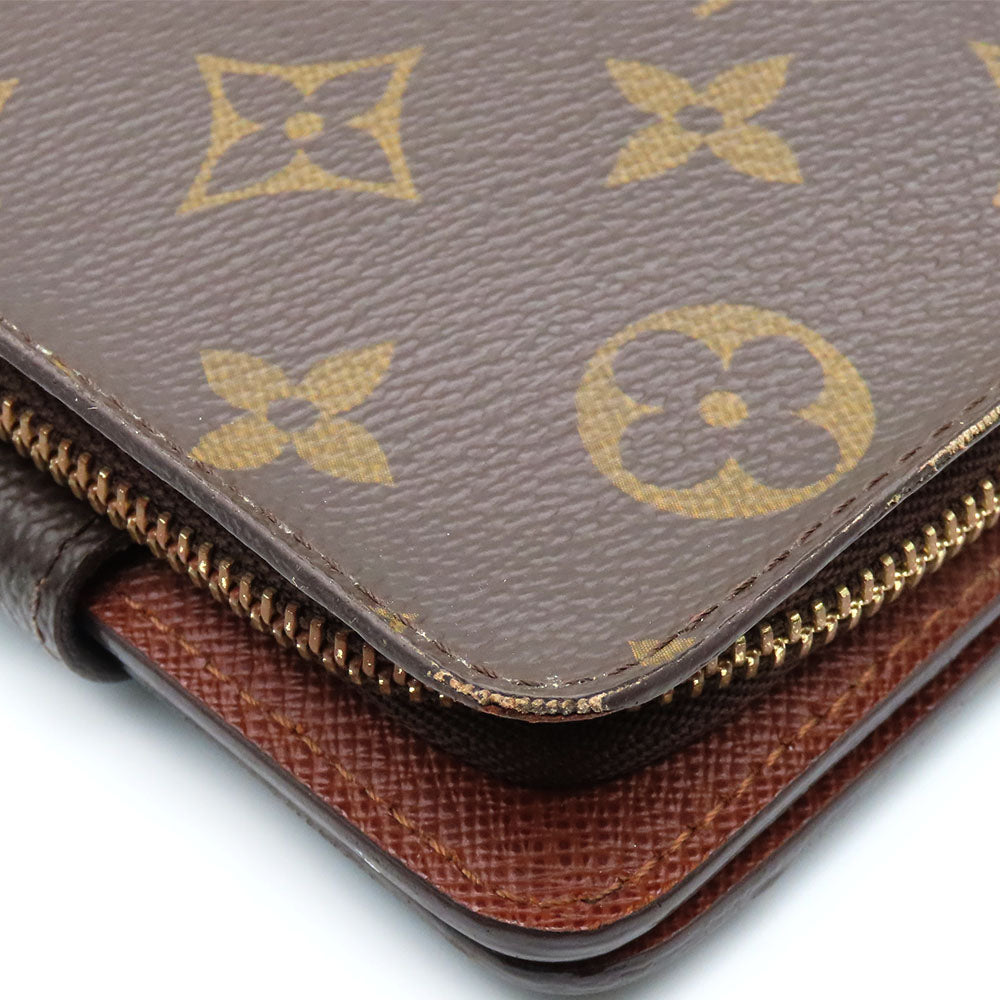 LOUIS VUITTON Bifold Wallet M61667 Monogram Brown Compact zip Women Used