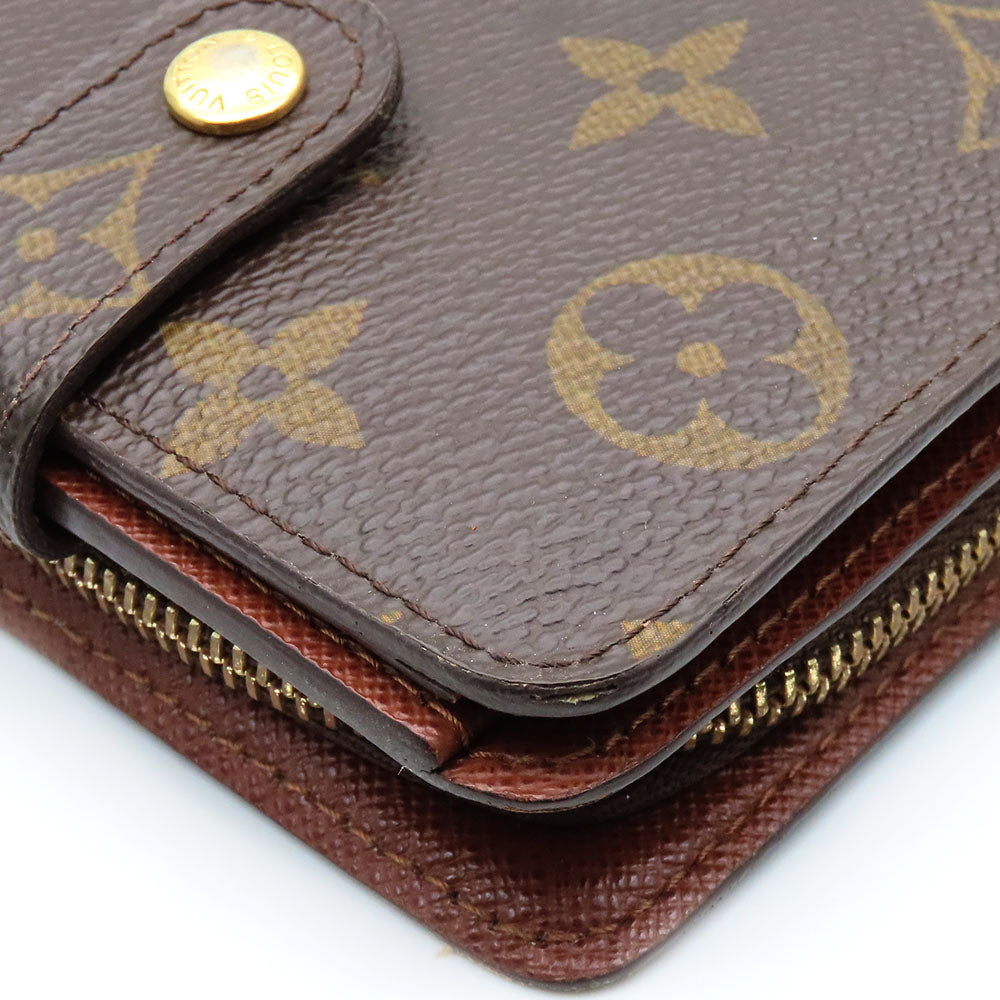 LOUIS VUITTON Bifold Wallet M61667 Monogram Brown Compact zip Women Used