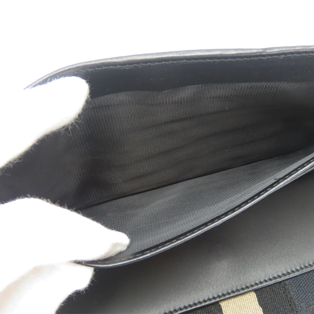 GUCCI Long Wallet Purse 035.0416.2180 GG canvas black Web line unisex(Unisex) Used