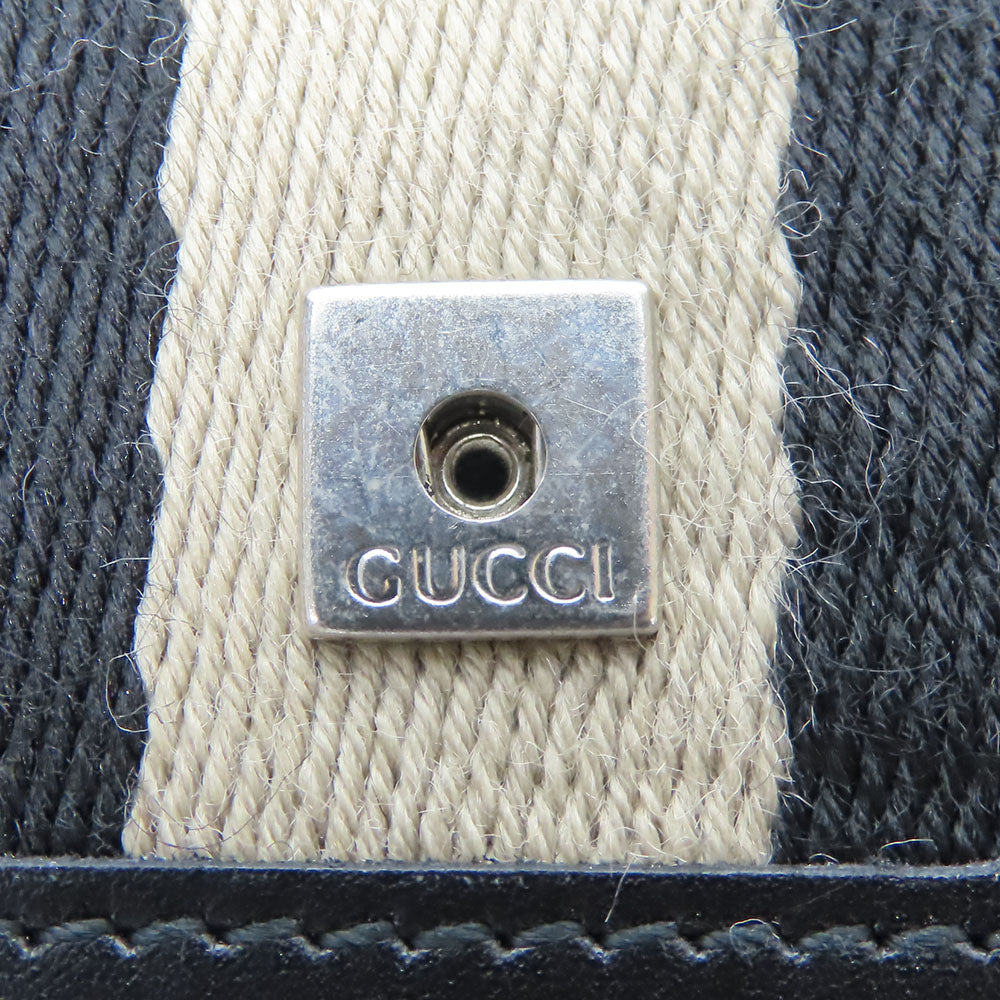 GUCCI Long Wallet Purse 035.0416.2180 GG canvas black Web line unisex(Unisex) Used