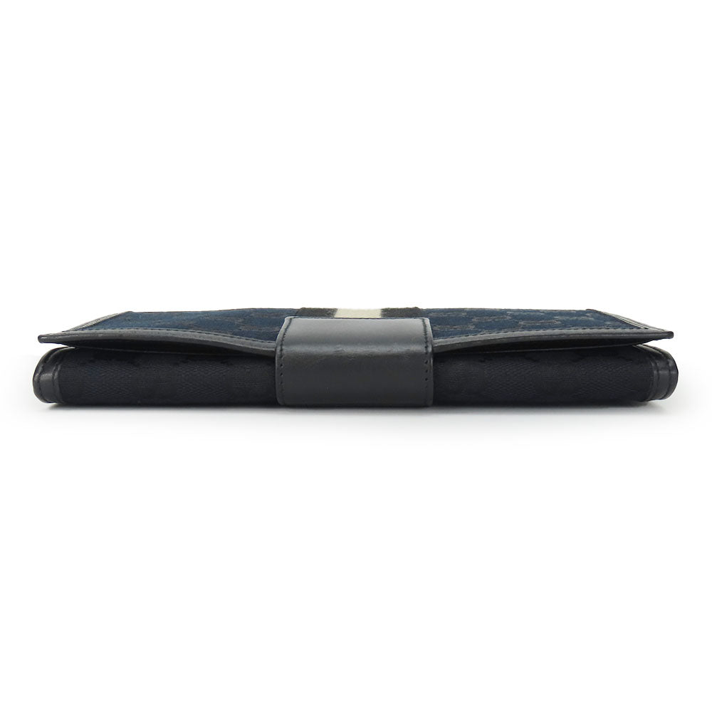 GUCCI Long Wallet Purse 035.0416.2180 GG canvas black Web line unisex(Unisex) Used