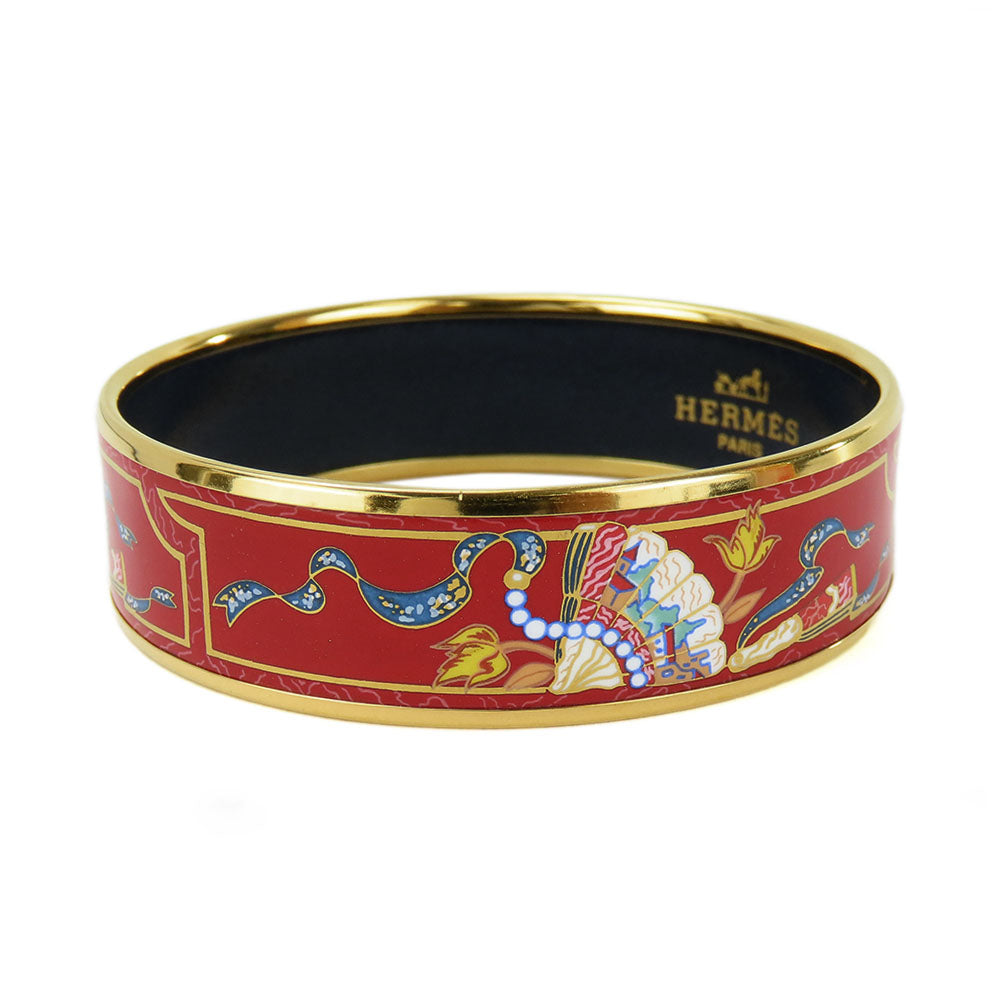 HERMES bracelet Metal, Enamel Red Emilel GM Women Used