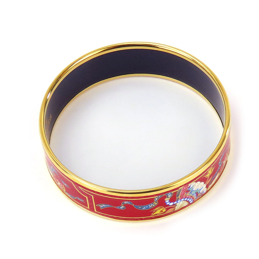 HERMES bracelet Metal, Enamel Red Emilel GM Women Used
