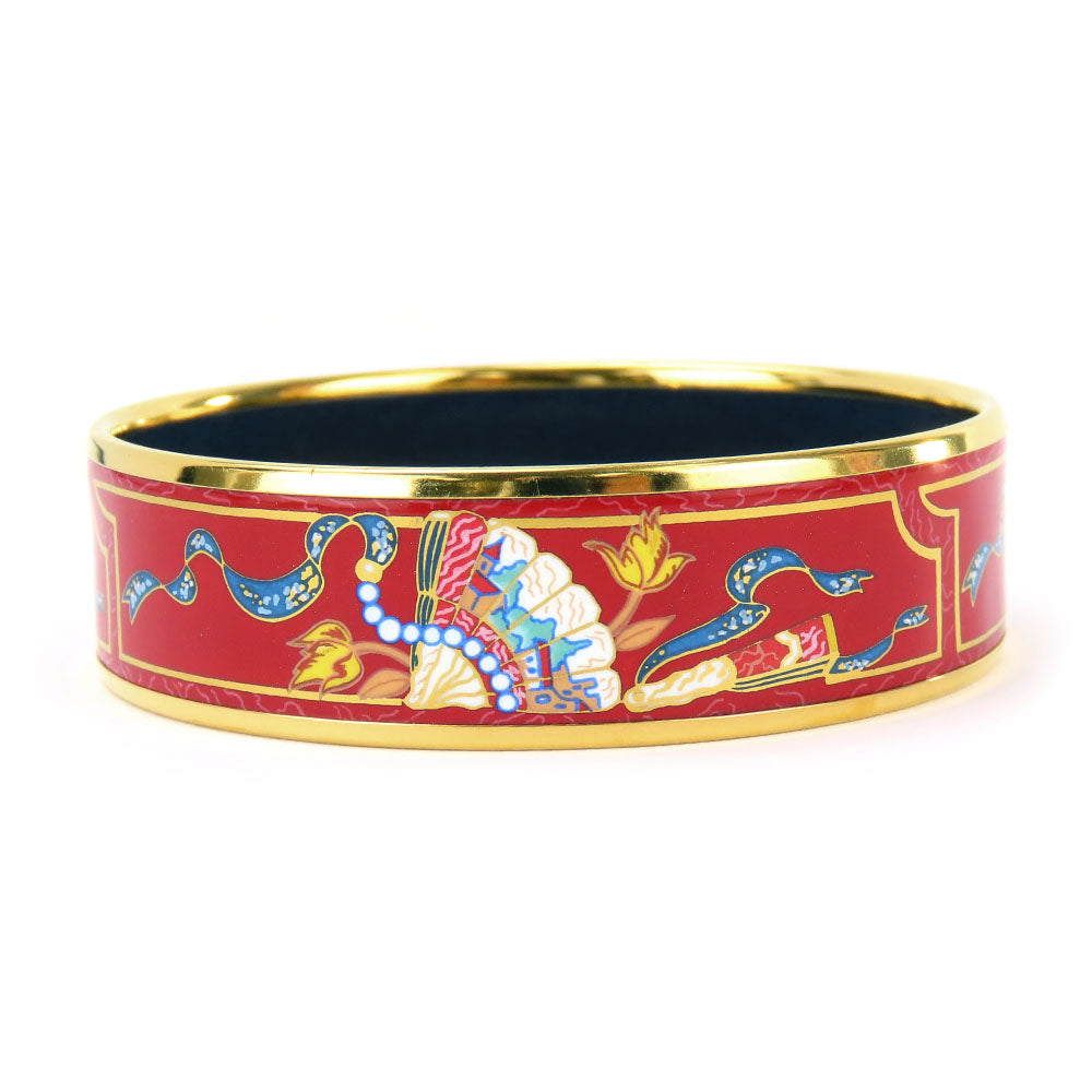 HERMES bracelet Metal, Enamel Red Emilel GM Women Used