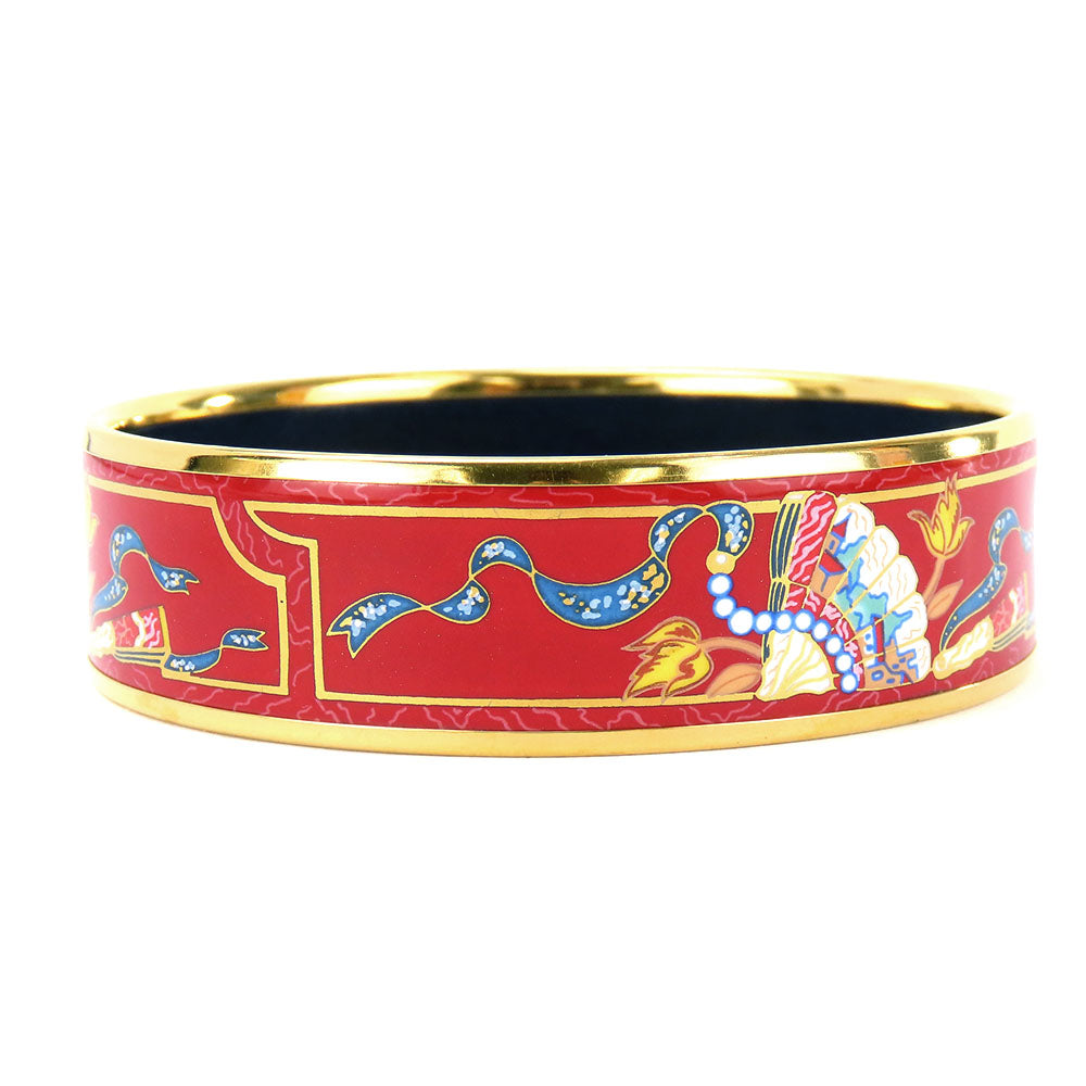 HERMES bracelet Metal, Enamel Red Emilel GM Women Used