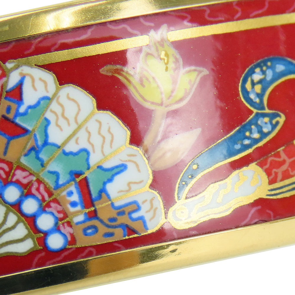 HERMES bracelet Metal, Enamel Red Emilel GM Women Used