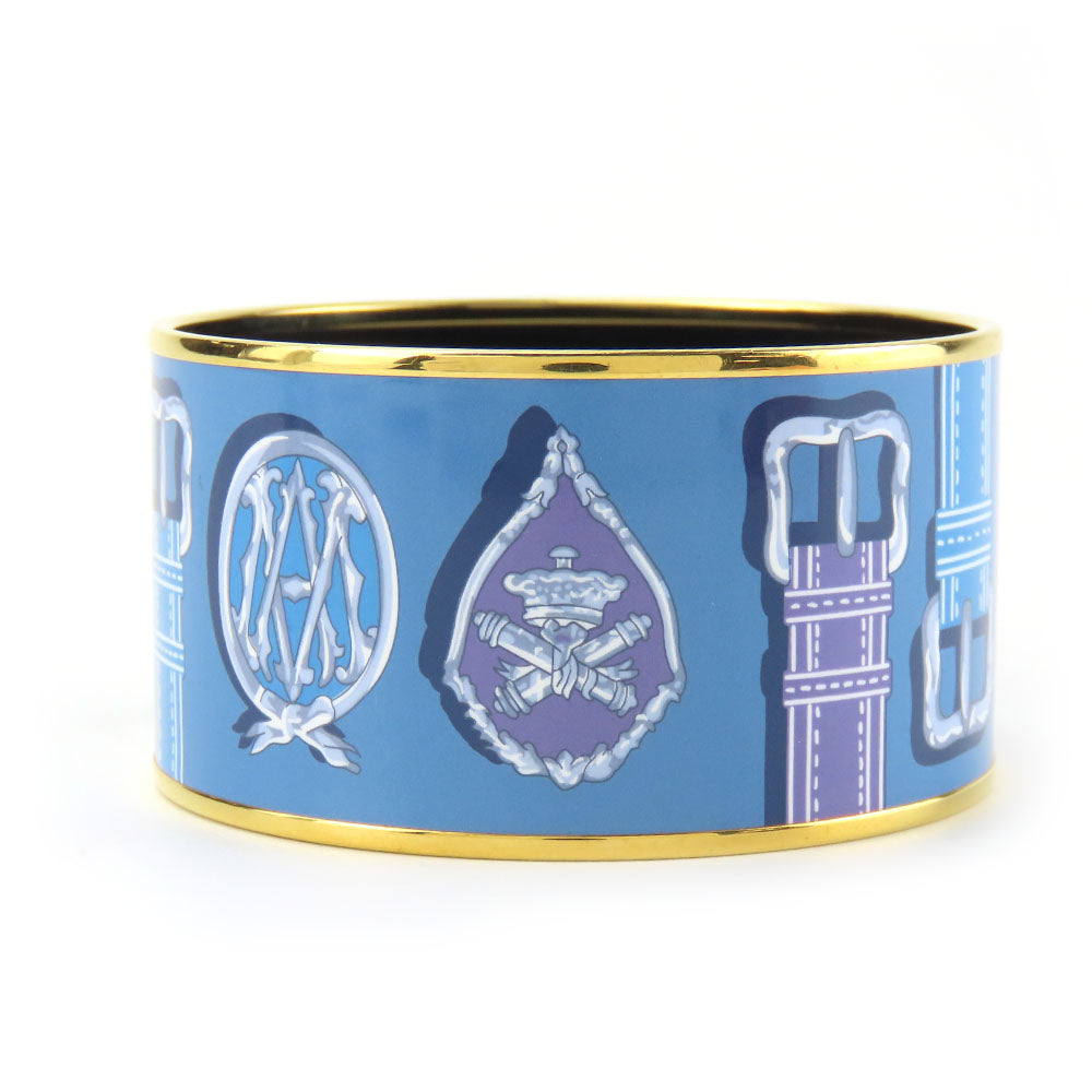 HERMES bracelet Metal, Cloisonne Blue type Emile TGM Women Used