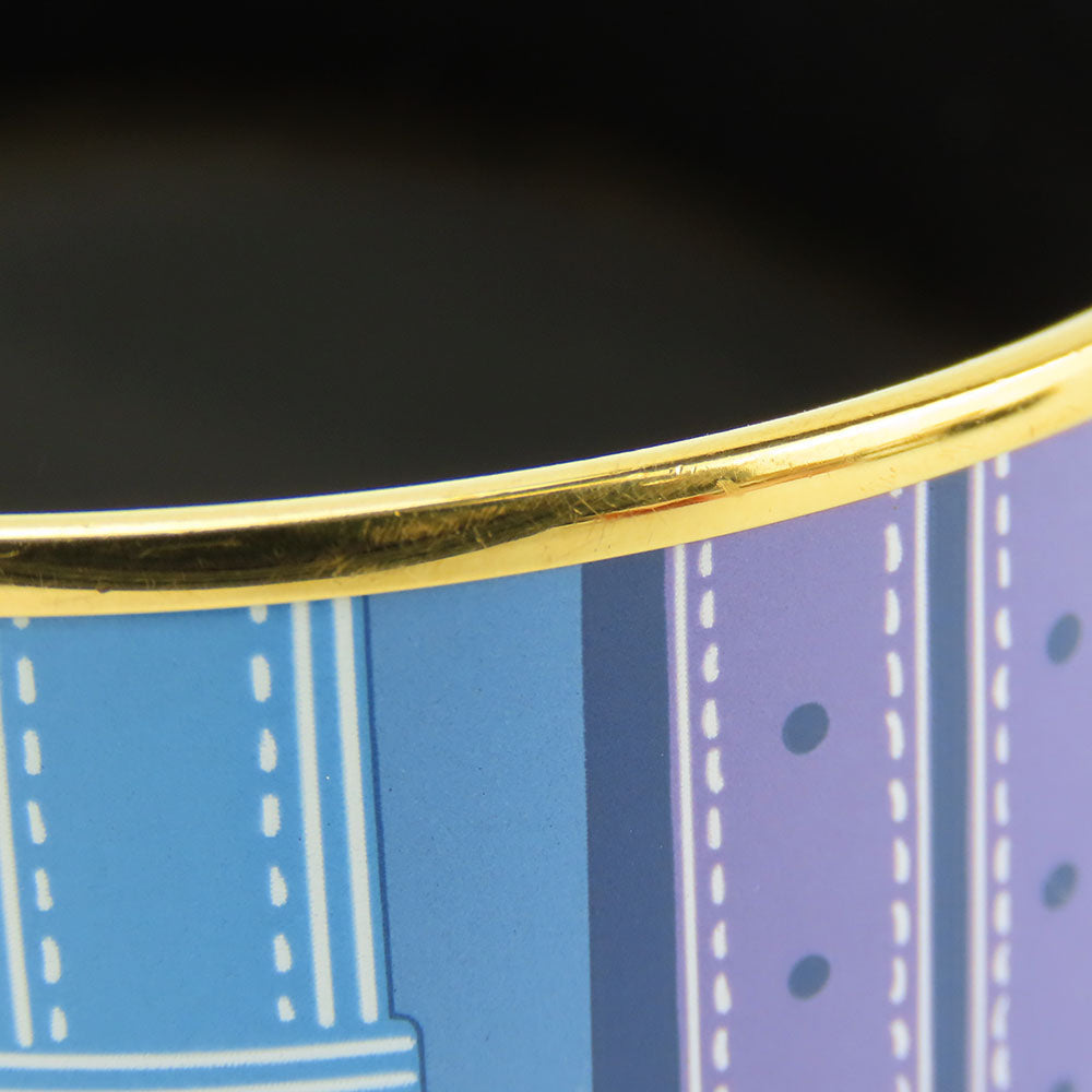 HERMES bracelet Metal, Cloisonne Blue type Emile TGM Women Used