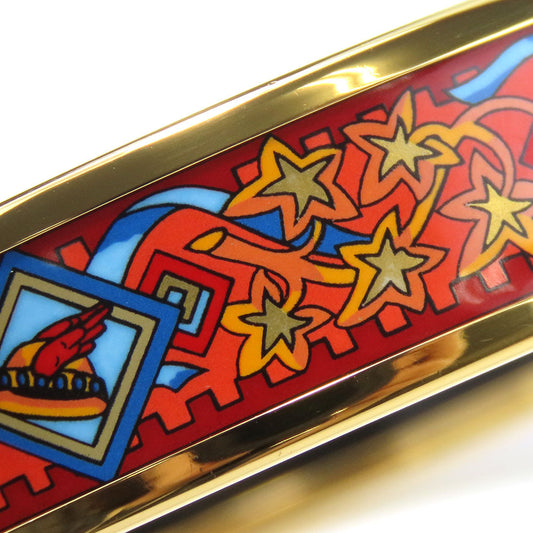 HERMES Bangle Metal, Enamel Red Emile Women Used