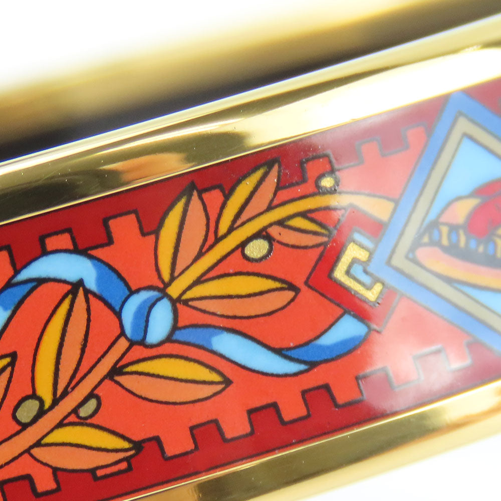 HERMES Bangle Metal, Enamel Red Emile Women Used