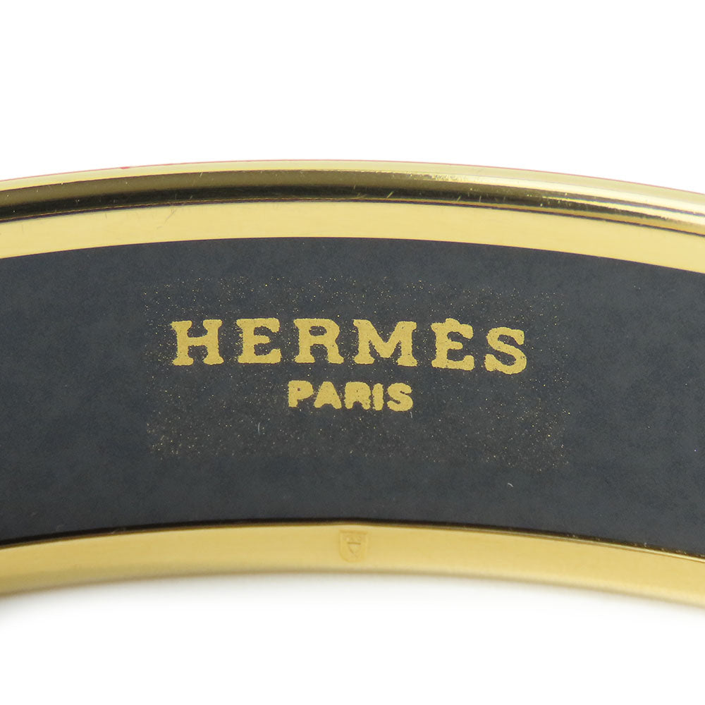 HERMES Bangle Metal, Enamel Red Emile Women Used