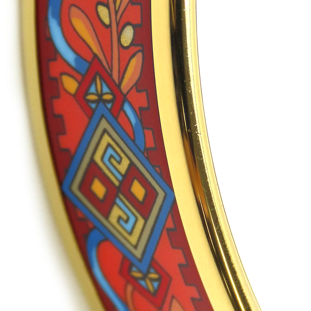 HERMES Bangle Metal, Enamel Red Emile Women Used