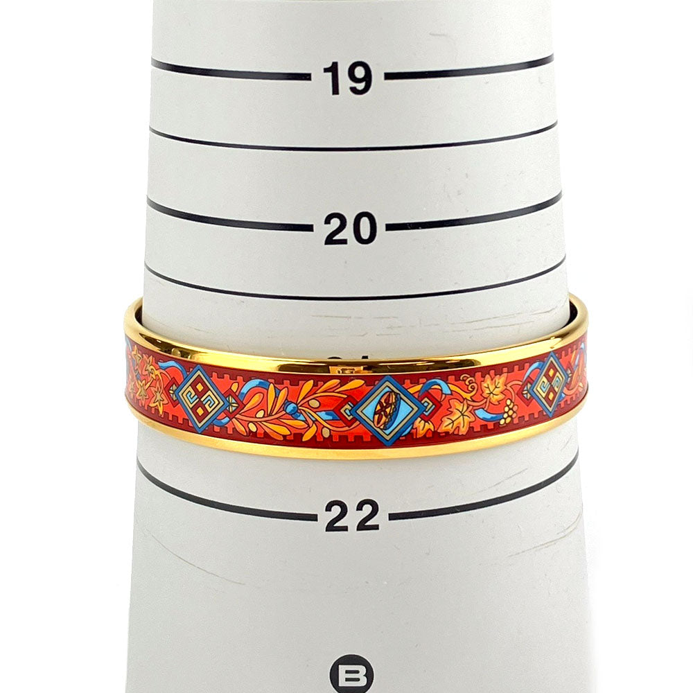 HERMES Bangle Metal, Enamel Red Emile Women Used