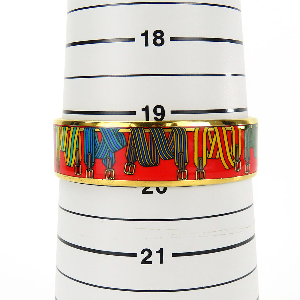 HERMES Bangle Metal, Cloisonne Red Emilel GM Women Used