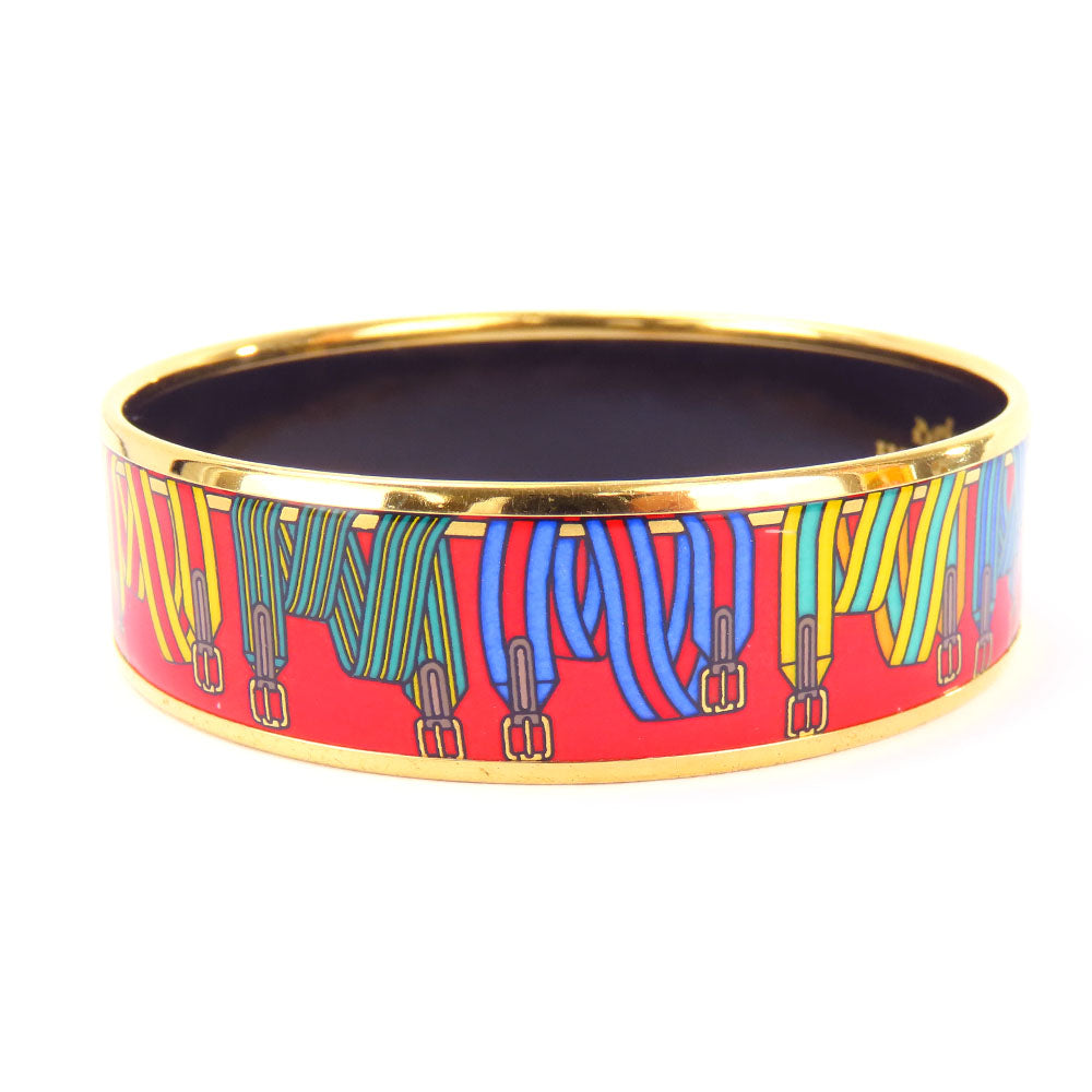 HERMES Bangle Metal, Cloisonne Red Emilel GM Women Used