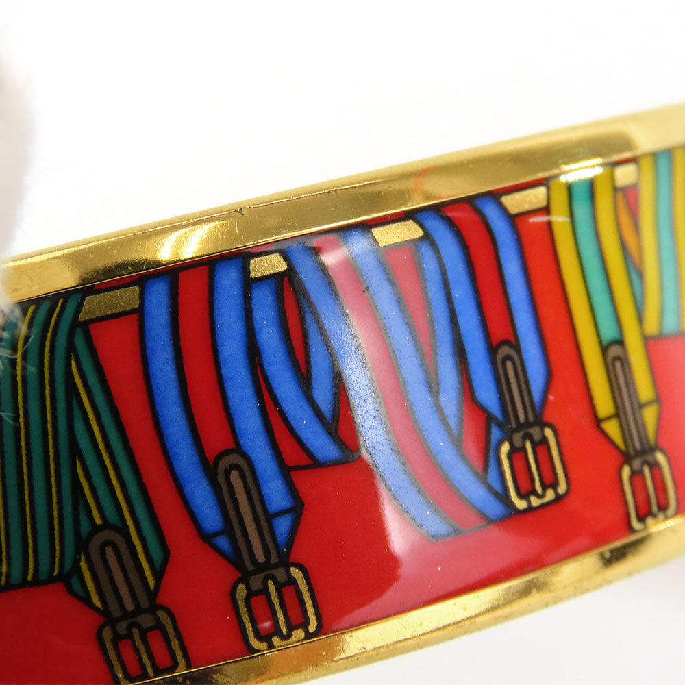 HERMES Bangle Metal, Cloisonne Red Emilel GM Women Used