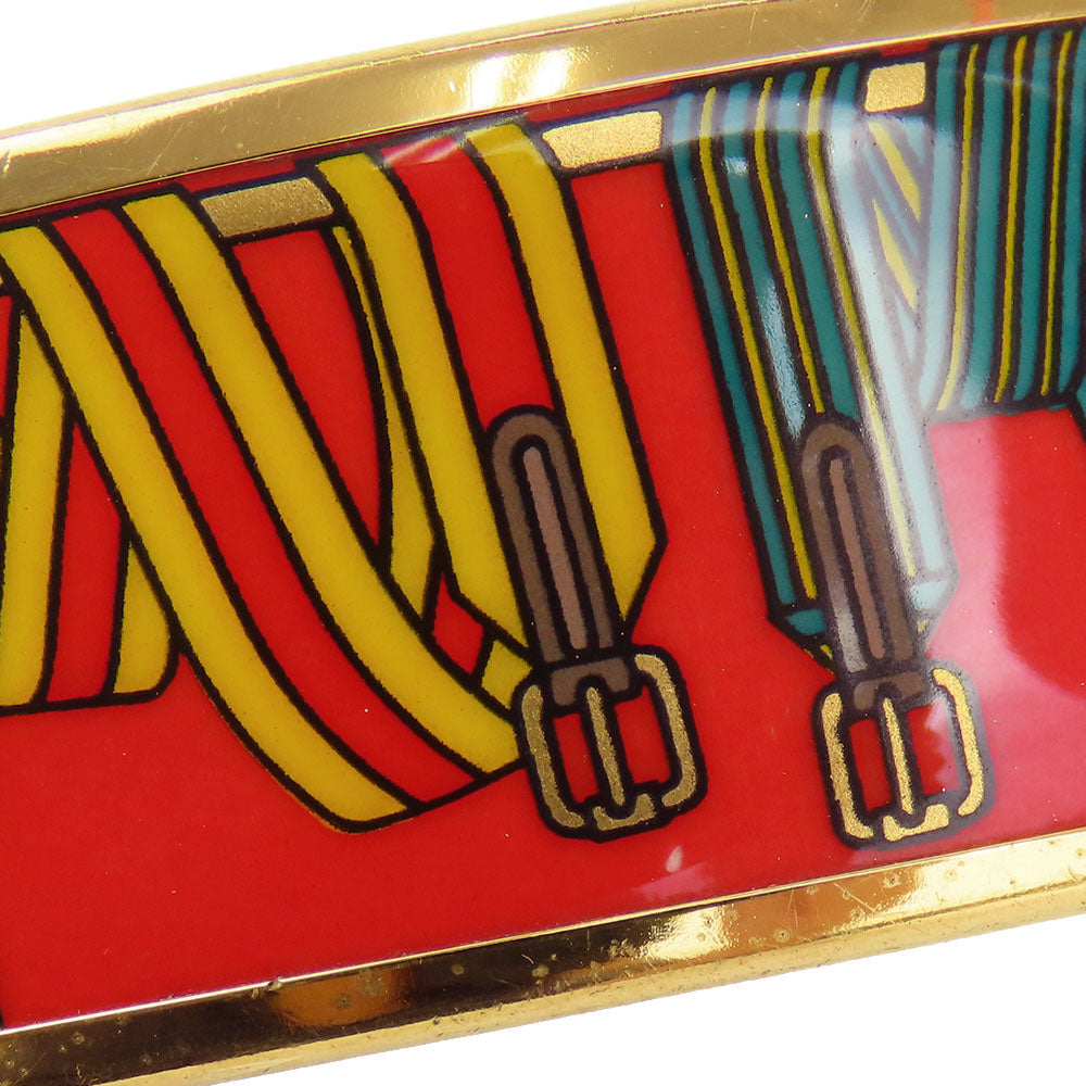 HERMES Bangle Metal, Cloisonne Red Emilel GM Women Used