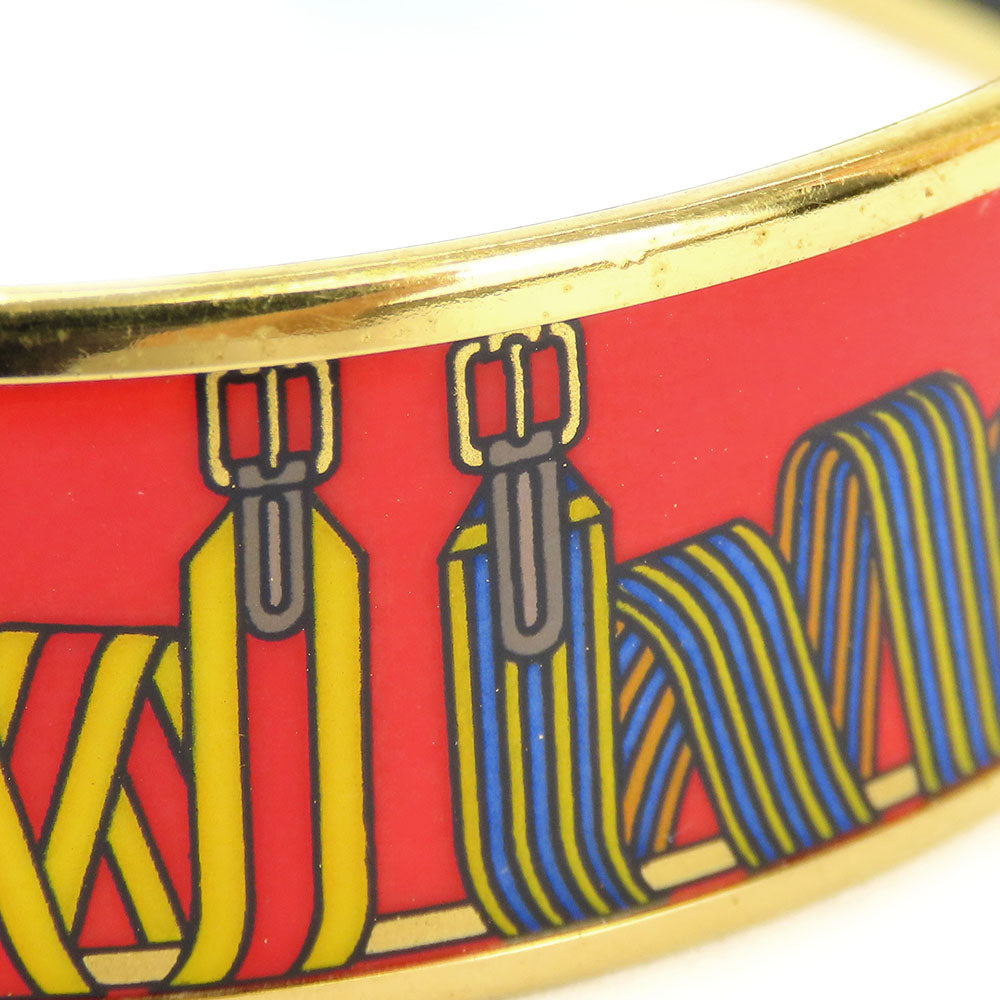HERMES Bangle Metal, Cloisonne Red Emilel GM Women Used