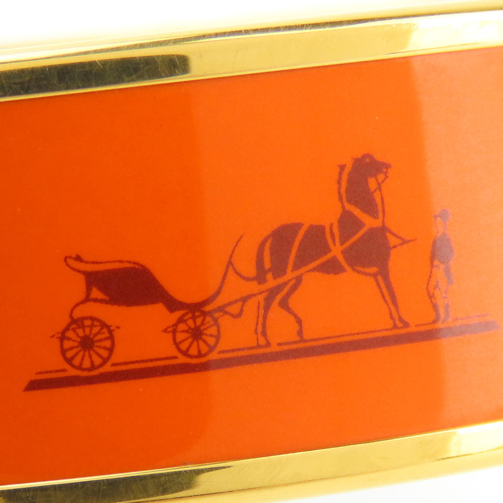 HERMES Bangle Metal, Cloisonne Orange Emilel GM Women Used