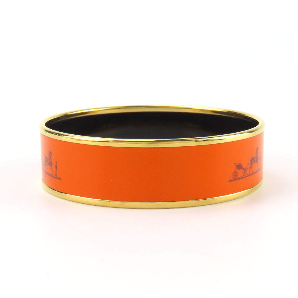 HERMES Bangle Metal, Cloisonne Orange Emilel GM Women Used