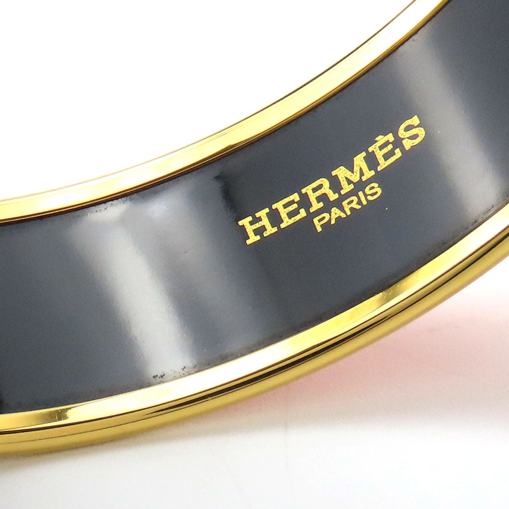 HERMES Bangle Metal, Cloisonne Orange Emilel GM Women Used
