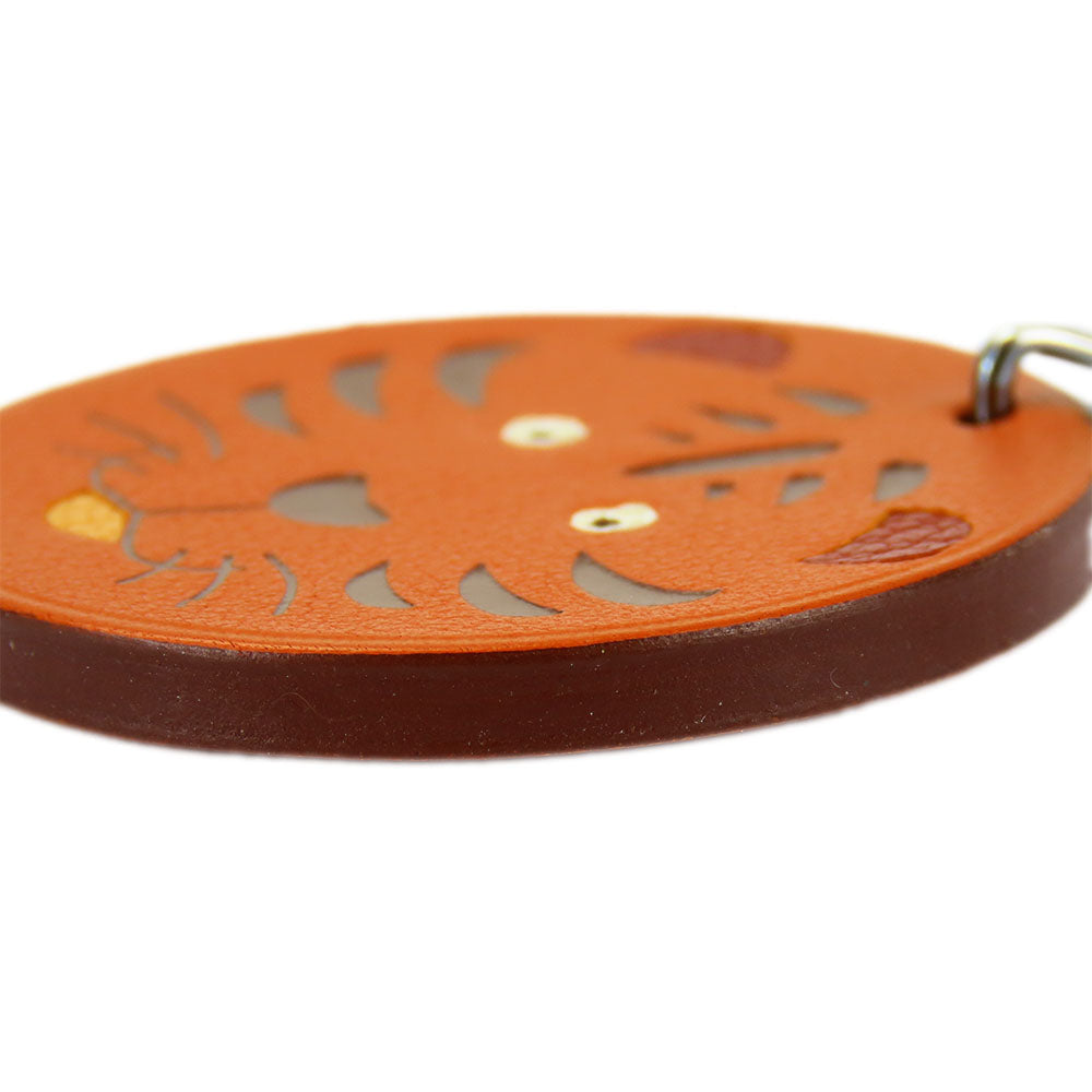 HERMES key ring Leather, Silver925 Orange Women Used
