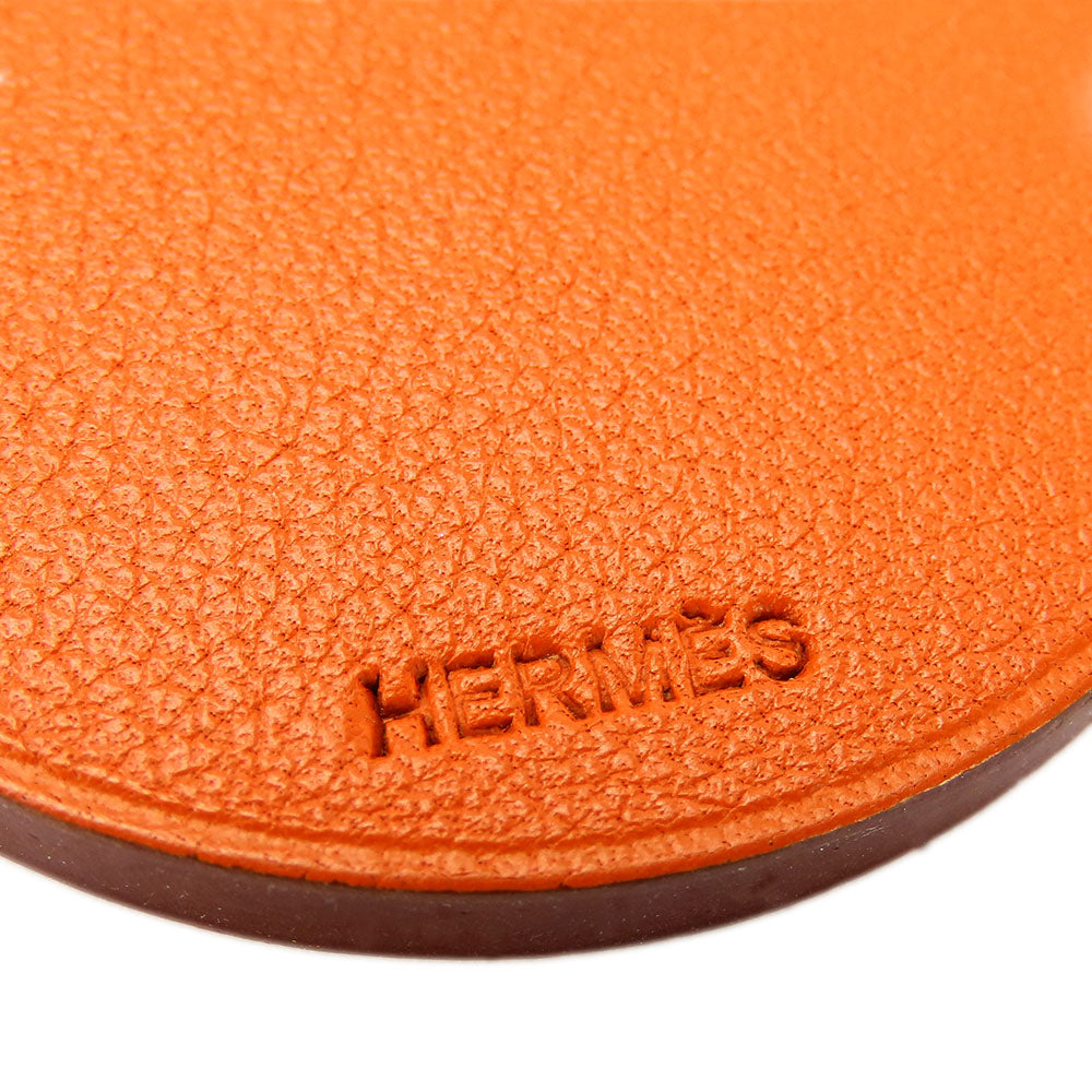 HERMES key ring Leather, Silver925 Orange Women Used