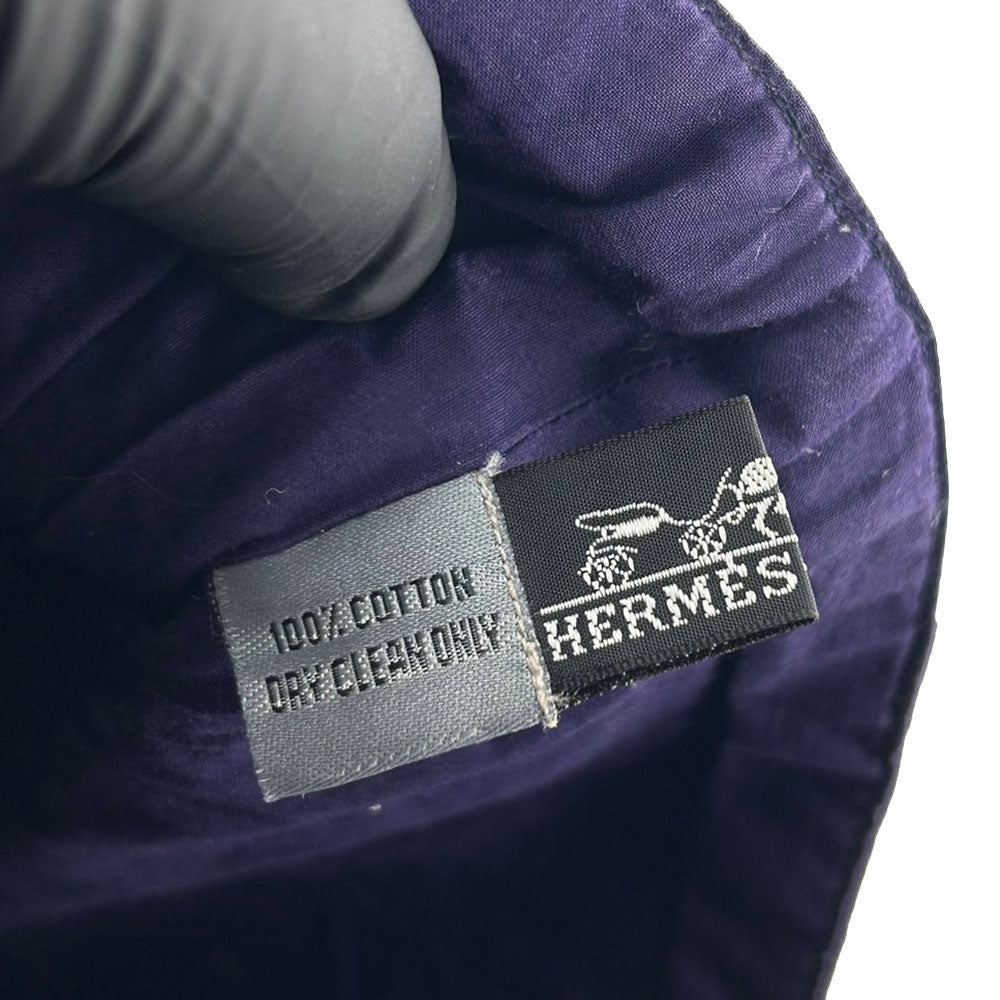 HERMES Tote Bag Cotton, Leather purple Amedaba GM unisex(Unisex) Used