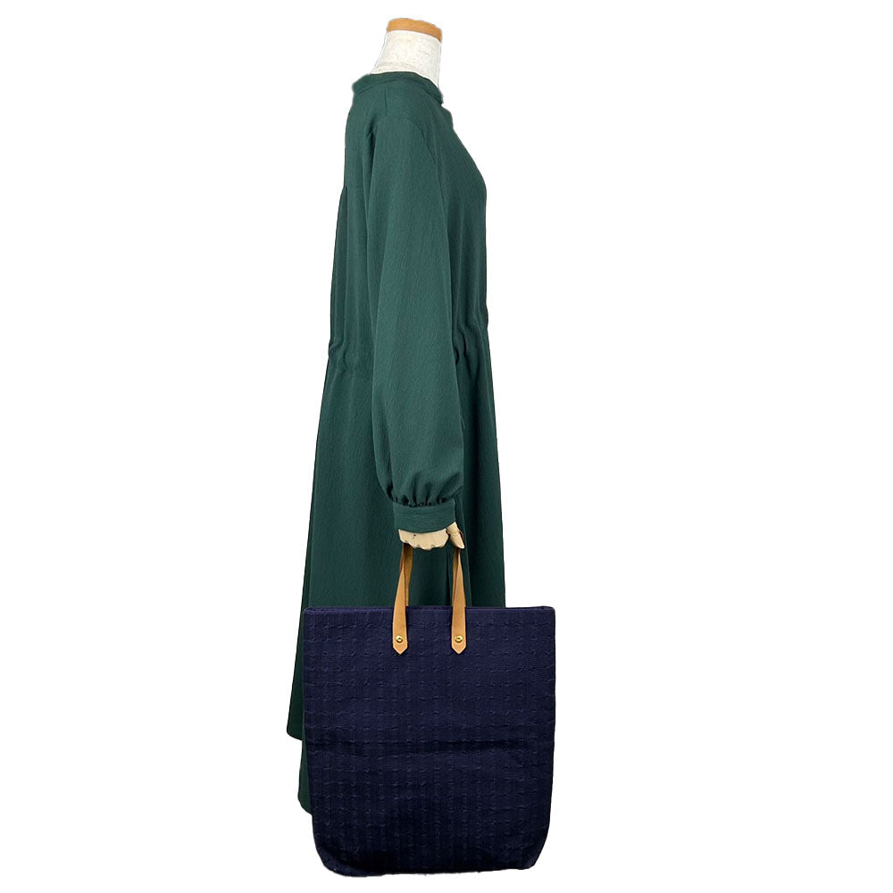 HERMES Tote Bag Cotton, Leather purple Amedaba GM unisex(Unisex) Used
