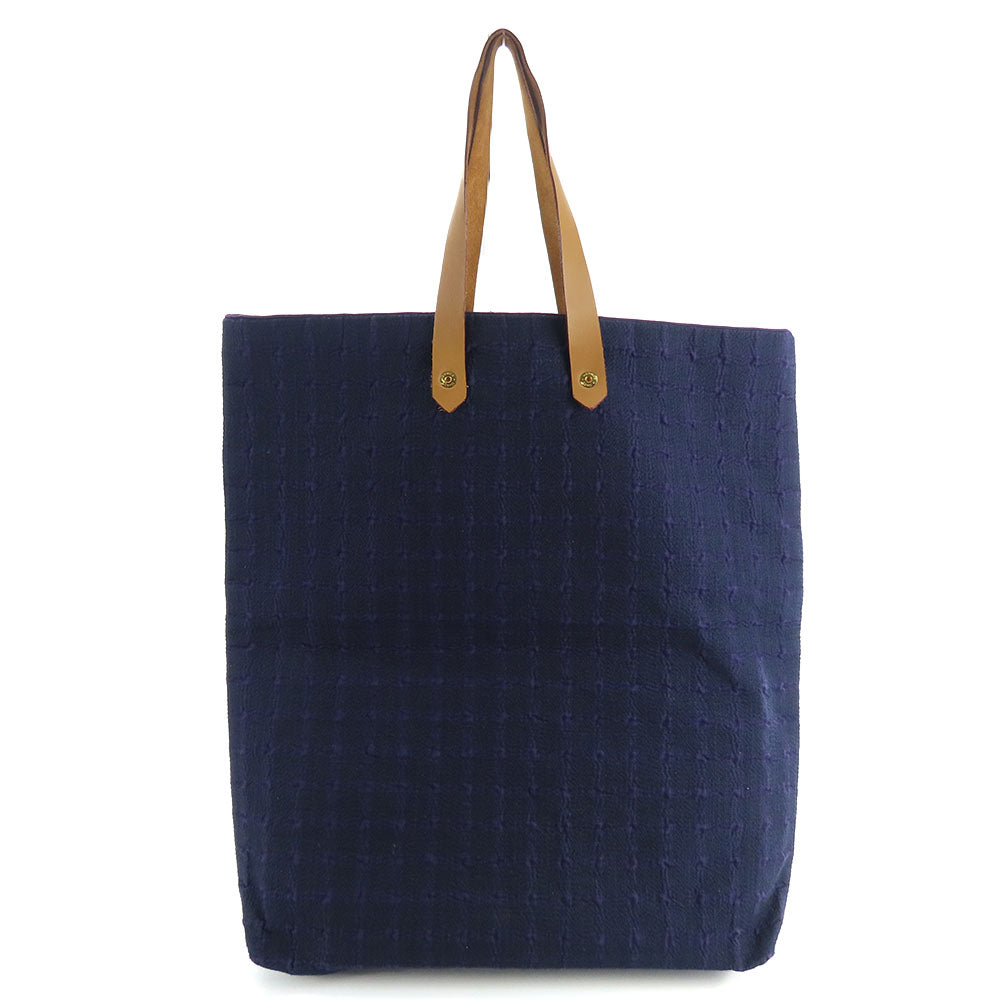 HERMES Tote Bag Cotton, Leather purple Amedaba GM unisex(Unisex) Used