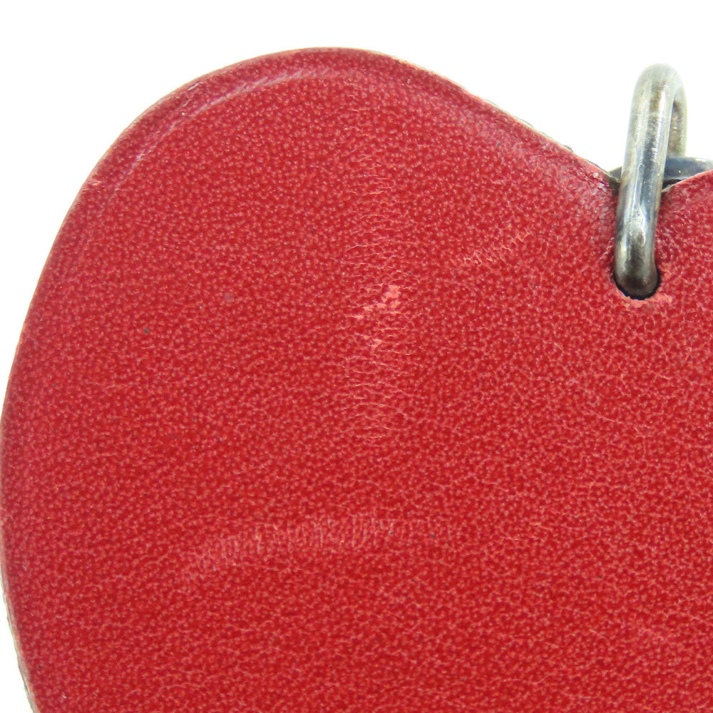 HERMES Bag charm Leather, Silver925 Red Apple Women Used