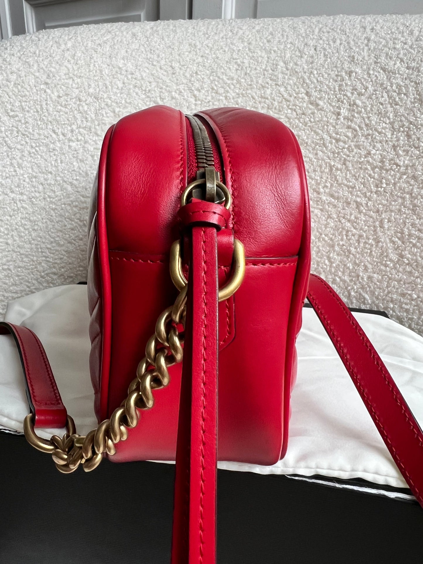 Gucci GG Red Marmont Small Shoulder Bag (RRP £1,440)