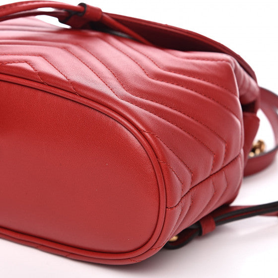 Gucci Marmont Quilted Leather Backpack in Red