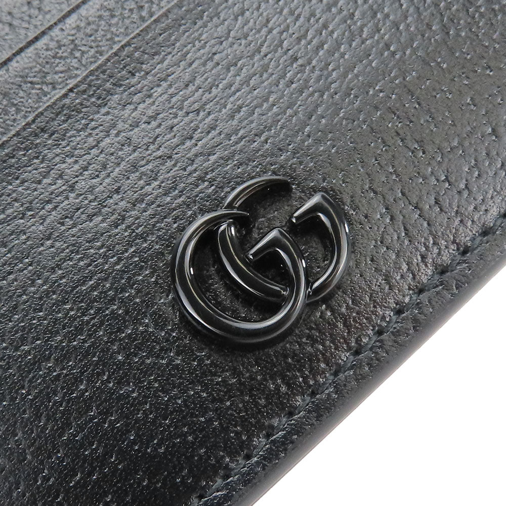 GUCCI Card Case 722734 leather black Double G unisex(Unisex) Used