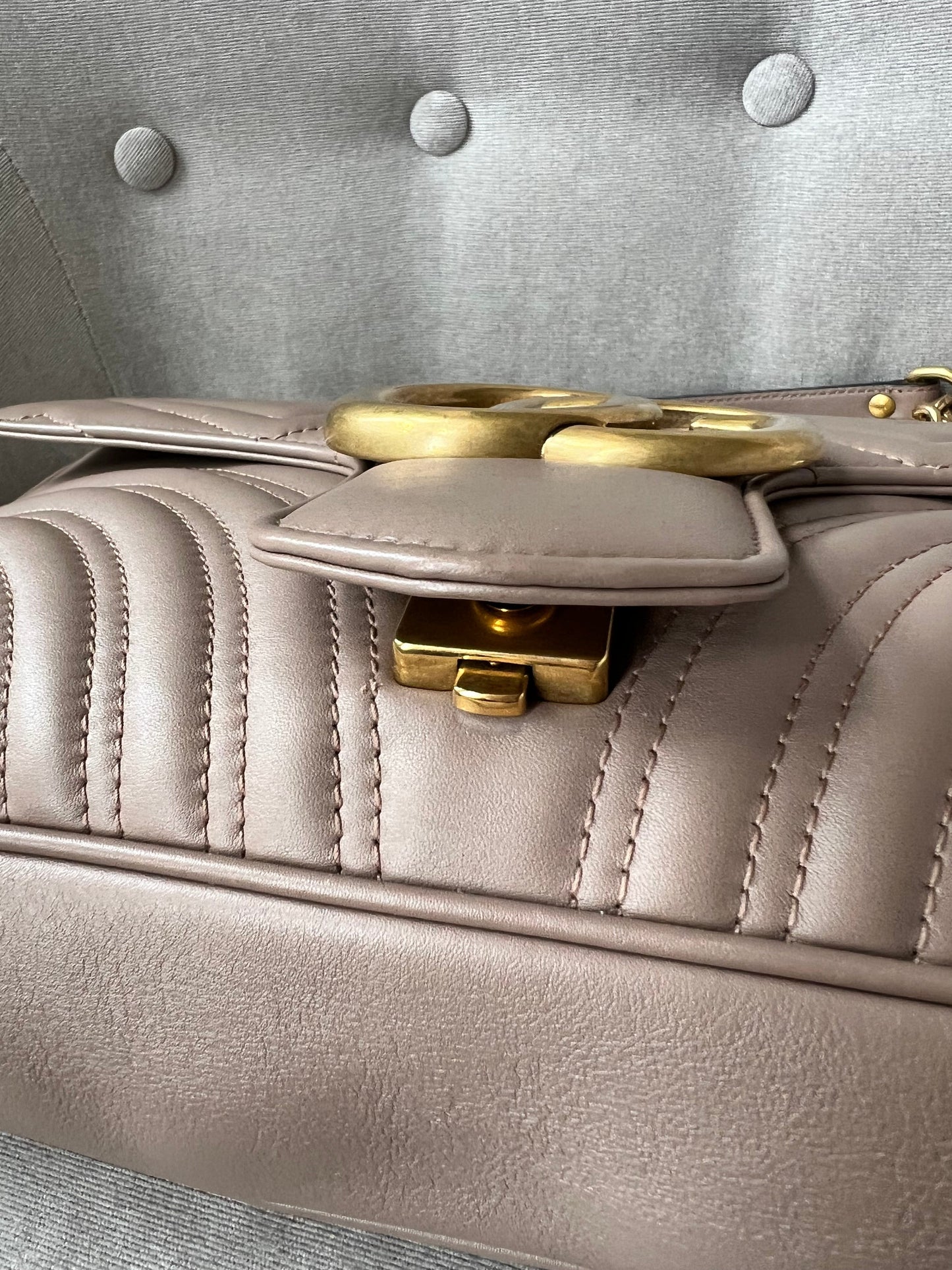 Gucci GG Dusty Pink Marmont Medium Shoulder Bag (RRP £2,340)