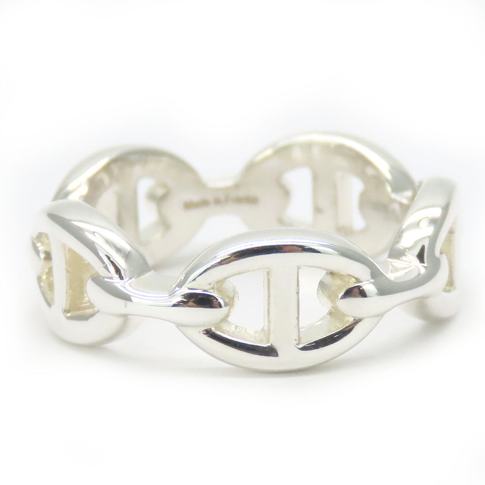 HERMES Ring Silver925 Silver Anchene Chene Dunkle Women Used