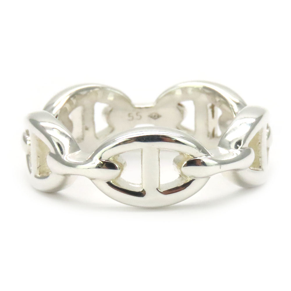 HERMES Ring Silver925 Silver Anchene Chene Dunkle Women Used