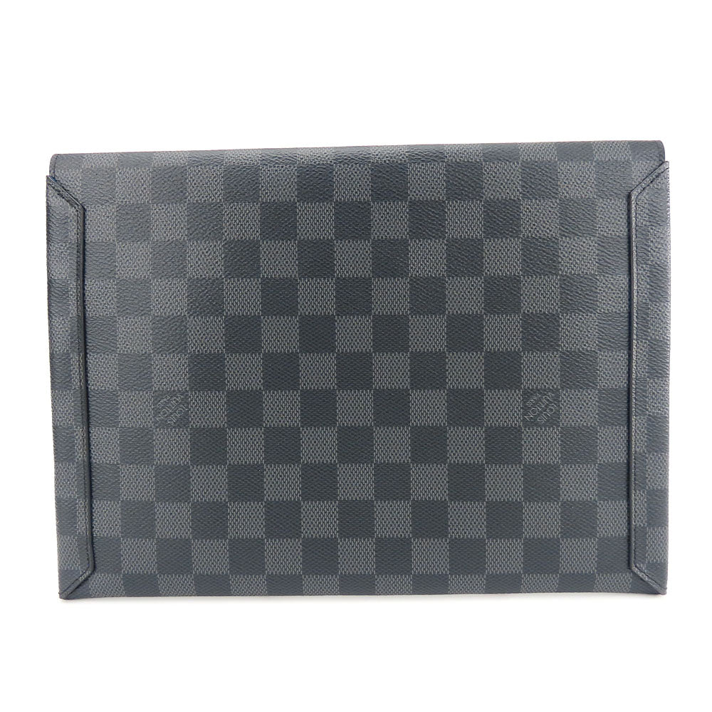 LOUIS VUITTON business bag N60255 Damier Grafitte black Alpha Triple Pouch unisex(Unisex) Used