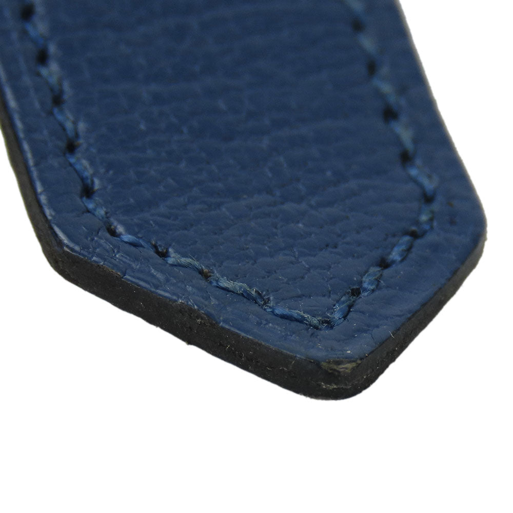 HERMES Card Case Shave blue Bean unisex(Unisex) Used