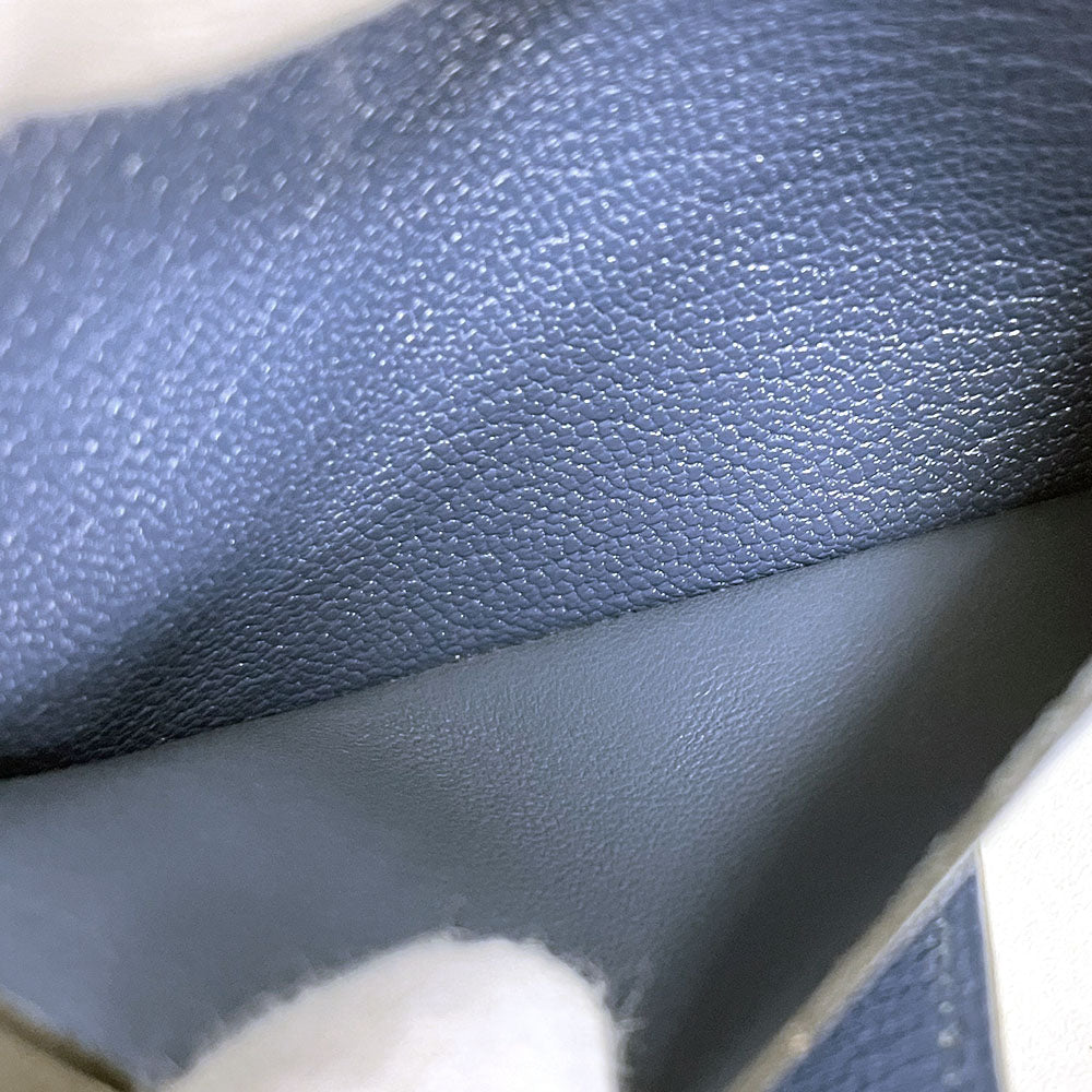 HERMES Card Case Shave blue Bean unisex(Unisex) Used