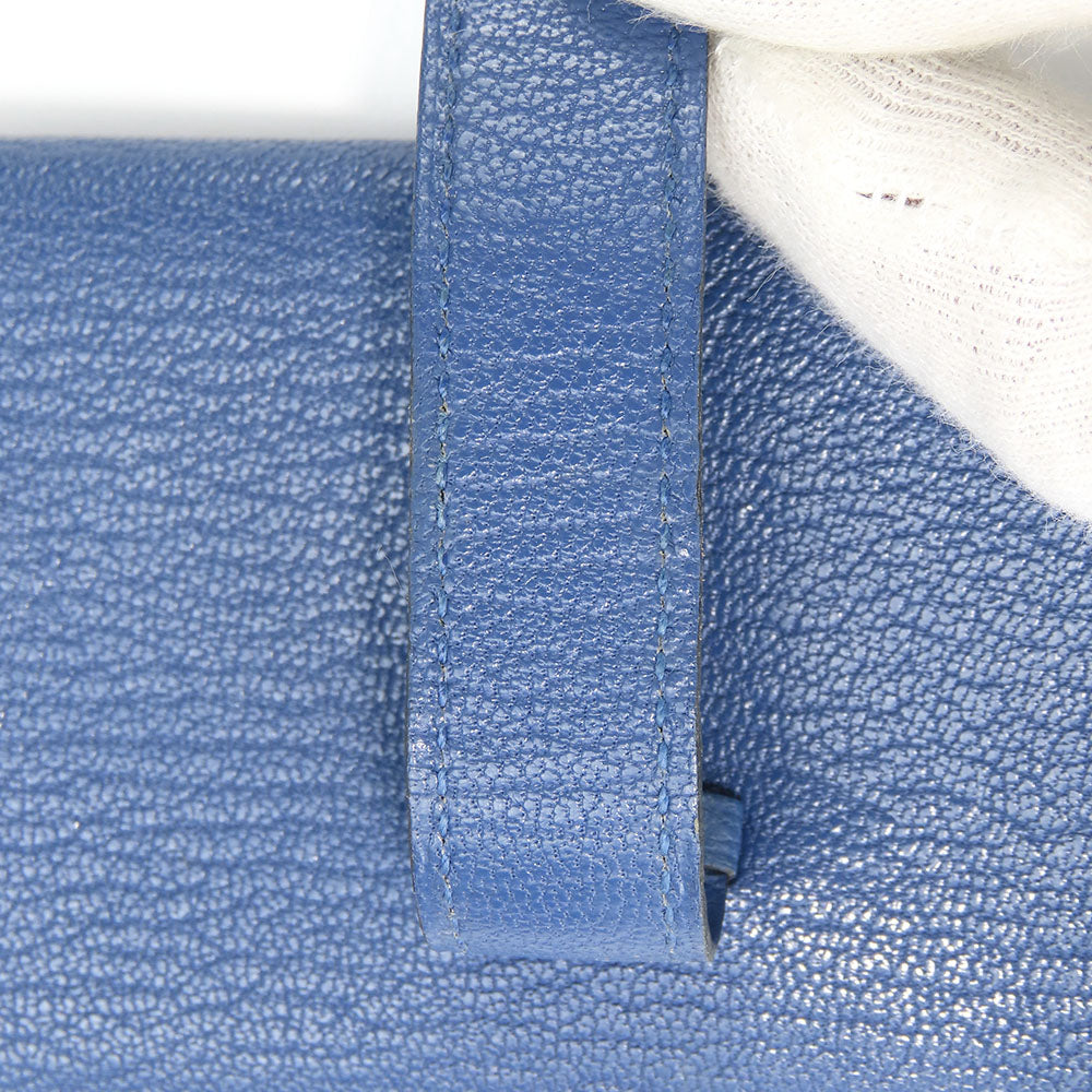 HERMES Card Case Shave blue Bean unisex(Unisex) Used