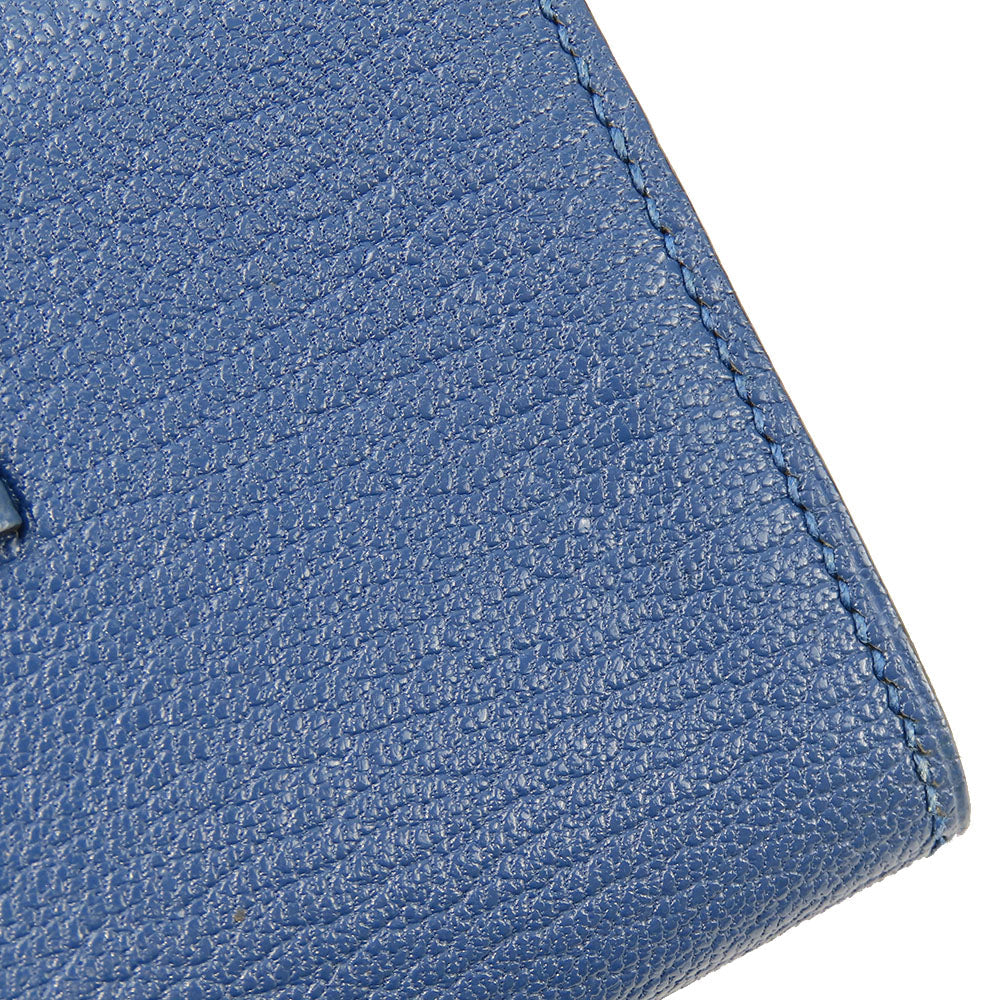 HERMES Card Case Shave blue Bean unisex(Unisex) Used