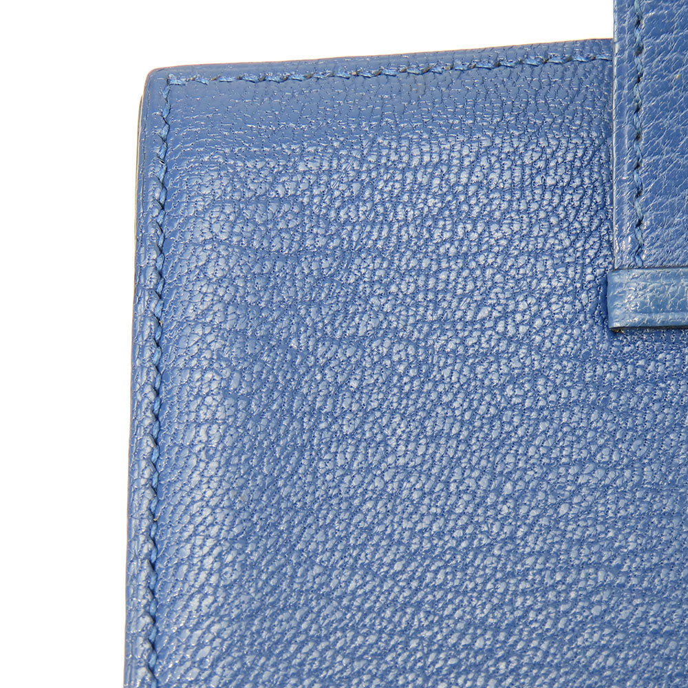HERMES Card Case Shave blue Bean unisex(Unisex) Used