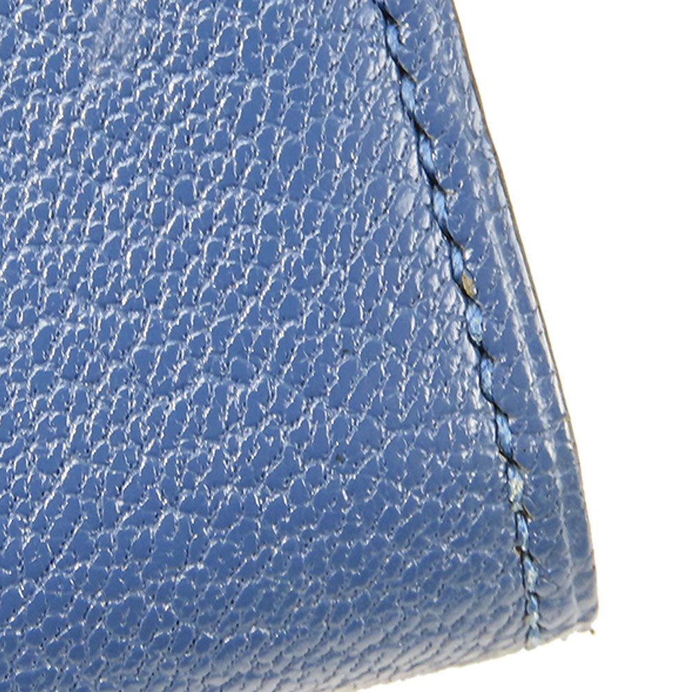 HERMES Card Case Shave blue Bean unisex(Unisex) Used